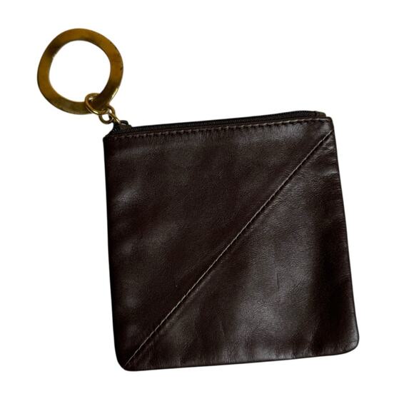 Ippolita Brown Leather Logo‎ Embossed Keychain Coin Pouch - Picture 2 of 7